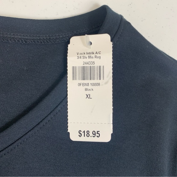 LL Bean cotton V-neck 3/4 sleeves intrinsik a/c Women’s Tee-XL - Picture 4 of 13